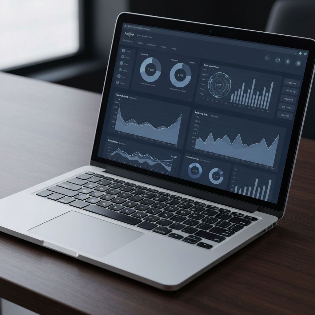 Laptop mock with analytics dashboard